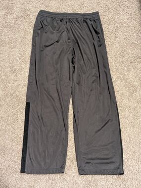 NordicTrack Men’s Track Pants Charcoal Grey Black Stripe Athletic Gym Size XL